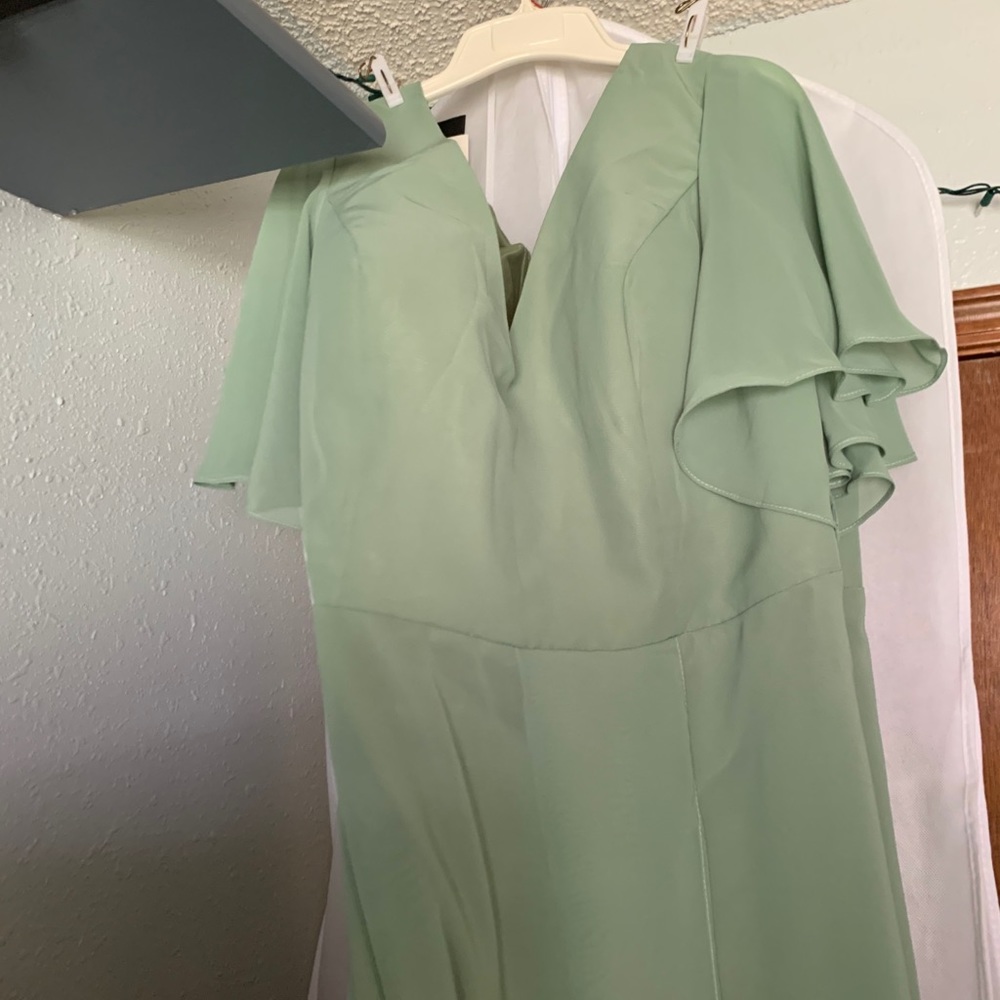 Size 22 Sage Chiffon Formal Dress